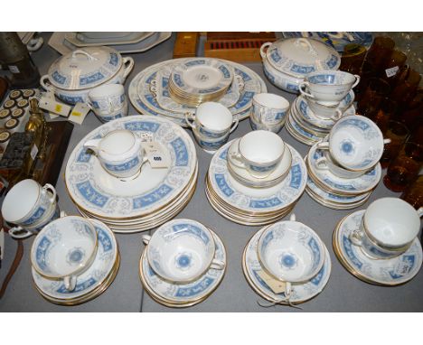 A Coalport 'Revelry' pattern part dinner and tea service, to include: tureens, dinner plates, soup bowls, tea cups; and other