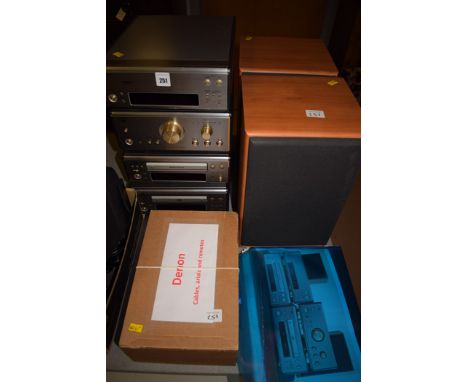 A Denon midi hi-fi system, comprising: stereo tuner TU-6.5; stereo integrated amplifier PMA 6.5; stereo cassette tape deck DR