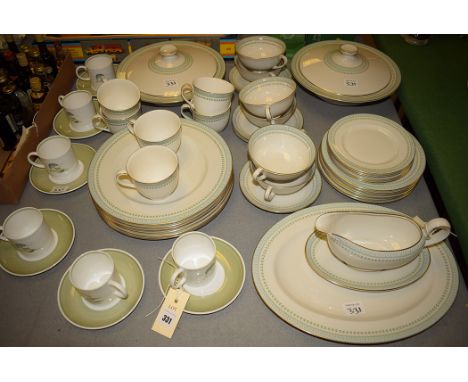 A Royal Doulton 'Berkshire' pattern part dinner and tea service, to include: tureens, dinner plates, soup bowls and other ite