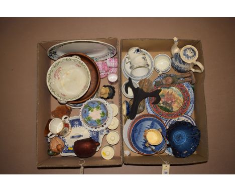 A collection of miscellaneous ceramics, including: a part tea set by Adams; a Royal Copenhagen Bicentenary plate; blue and wh