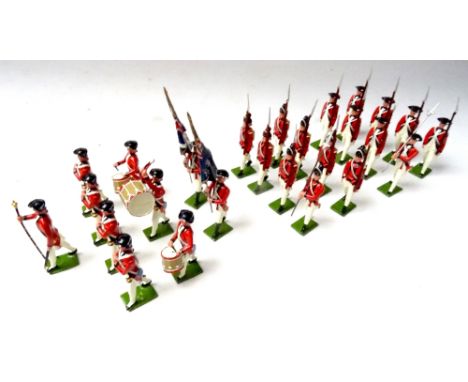 William Hocker American Revolution British Field Musick of the Line, Line Infantry and Light Company with Colours and Officer