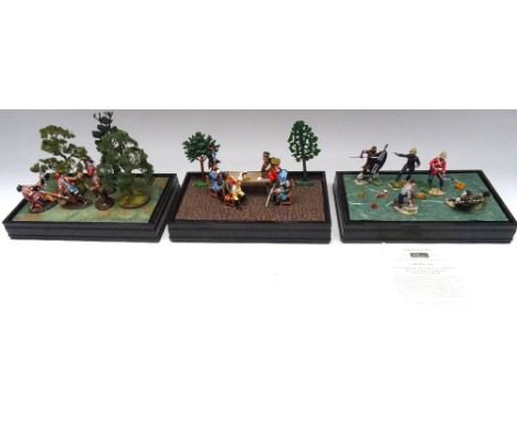 Glazed Dioramas 58mm scale 25cm x 16cm x  16.5cm tall John Jenkins Design East Coast North American Indians in woodland, with