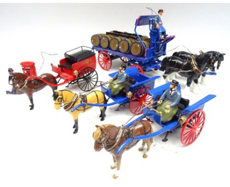 Gainsborough Miniatures, set 105, Heavy Duty Brewer's Dray Nethergate Brewery - Clare, with Drayman, ten barrels and ladder (