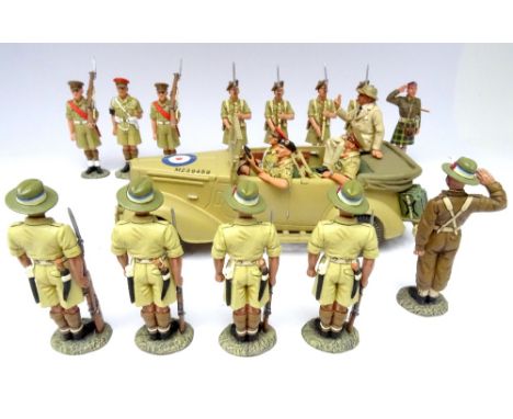 King and Country Eighth Army: EA031(SL) Churchill and his Generals in Staff Car with EA32, EA33 (four) Scots at present, EA 1