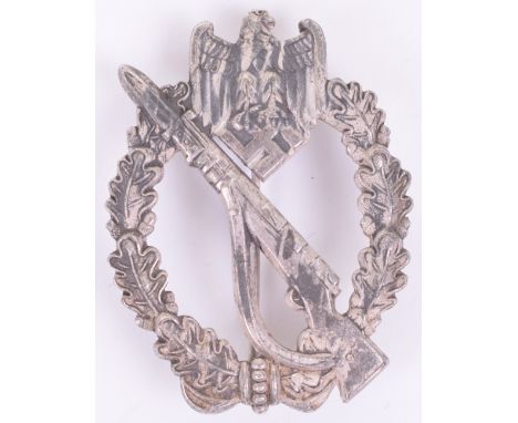 WW2 German Army / Waffen-SS Infantry Assault Combat Badge, silver grade early example retaining much of its original silver w