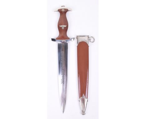 Third Reich SA Dress Dagger by WKC (RZM), fine example of an RZM quality SA dress dagger with wooden gip having nickel silver