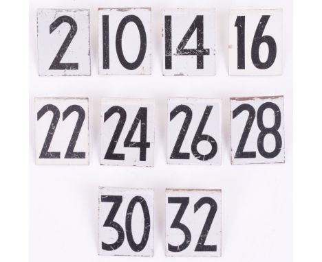 WW2 RAF Operations Room Numerals, interesting tin plaques with black numerals stated to have been removed from the operations