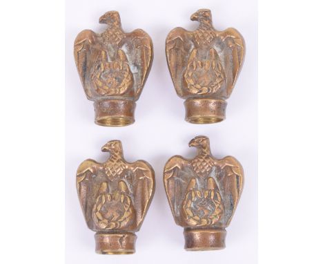 4x WW2 German Kriegsmarine Dagger Pommels, gilt brass dagger pommels in the form of eagle with swastikas to the centre. Handy
