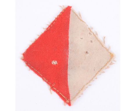 Great War Period Regimental Battalion Sign, being a cloth diamond one side white and the other side red. Some moth nips and e