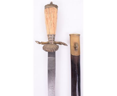 1930’s German Shooting Association Cutlass / Dagger, with stag horn grip, brass top pommel with Acorn finial, brass “S” shape