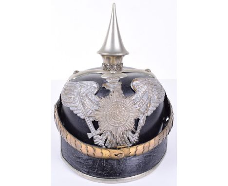 Scarce Imperial German Prussian 2nd Garde Dragoons Regiment Pickelhaube, fine example with leather body, large Prussian Garde