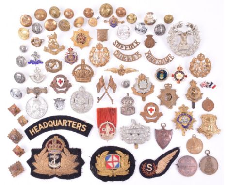 Quantity of Various Badges and Cloth Insignia, including George V Royal Army Service Corps officers gilt and enamel cap badge