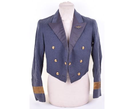 WW2 Royal Air Force Air Commodore’s Mess Dress Tunic, short pattern mess dress tunic with small pattern bullion embroidered R
