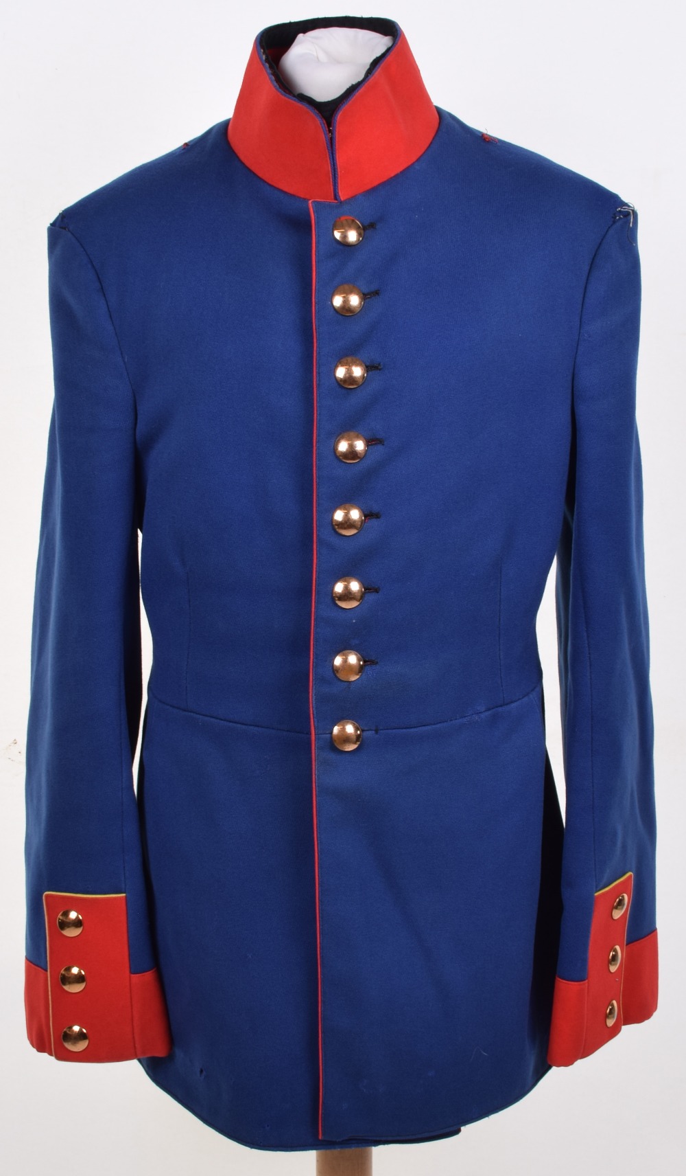 Imperial German Prussian Dragoon Officers Tunic, blue cloth body with ...