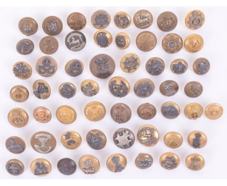 Selection of Early Mess Dress Tunic Buttons, being mostly two piece small examples for various regiments including Queens Roy