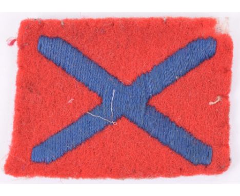 124th Light Anti-Aircraft Regiment Royal Artillery Cloth Formation Sign, embroidered example of the red cloth rectangle with 