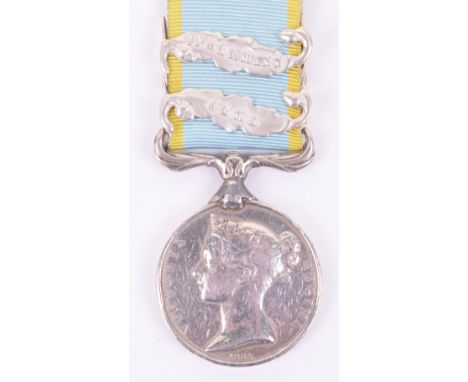 Victorian Crimea Campaign Medal 71st (Highland) Regiment of Foot, with two clasps Alma and Inkermann, medal named in regiment