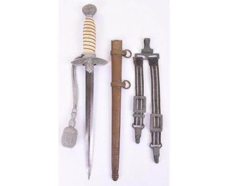 Third Reich Luftwaffe Officers 2nd Pattern Dress Dagger, with white celluloid grip retaining the original wire binding. Top p