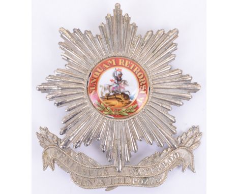Scarce Hanoverian Jager Battalion Nr 10 Officers Shako / Helmet Plate, starburst plate with the centre having painted enamel 