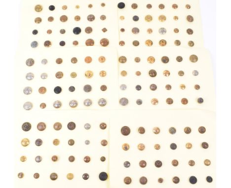 Quantity of Mostly Victorian Tunic Buttons, mostly infantry regiments but some naval and corps etc. Regiments include 16th La