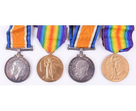 Great War Medals of the Hallworth Family, Private Herbert Hallworth Being Killed in Action in 1918, medals consist of 2x Brit