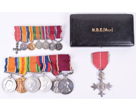 Inter-War Military MBE Medal Group of Six Indian Army Ordnance Corps, British War Medal “S-SGT. V. CREWS. I.U.L”, Victory med