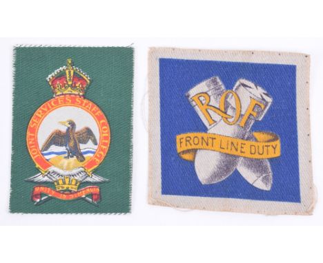 WW2 Joint Services Staff College Cloth Formation Sign, printed example which remains in very good condition. Accompanied by a