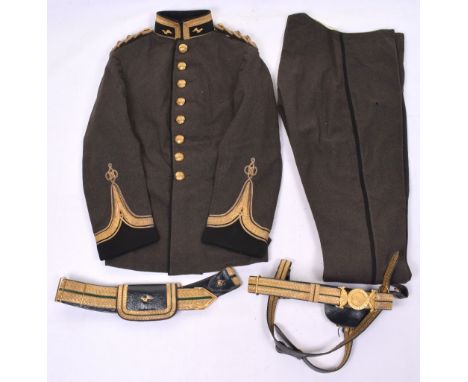 Rare Full Dress Uniform & Accoutrements for an Officer of the Army Motor Reserve 1906-13, fine quality officers full dress tu