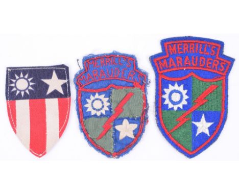 Rare Locally Made Merrill’s Marauders Uniform Patch, crudely embroidered example of this Special Forces unit patch. Accompani