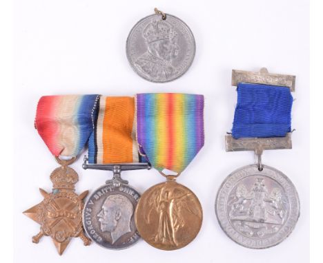 Great War 1914-15 Star Medal Trio Awarded to a Boy Sailor who Survived a U-Boat Attack Aged Only 16, Whilst Serving on HMS Ro