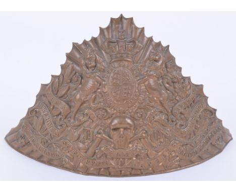 Victorian 17th (Duke of Cambridge’s Own) Lancers Other Ranks Lance Helmet Plate, other ranks brass example with Royal Arms ab