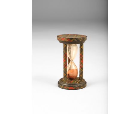 Tartan Ware egg timer, Macbeth tartan, 8.5cm high 5cm diameter