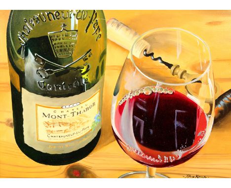 Peter Kotka ARR, Framed oil on panel,, ‘Mont Thabor, Chateauneuf-Du-Pape’, 28cm x 38cm
