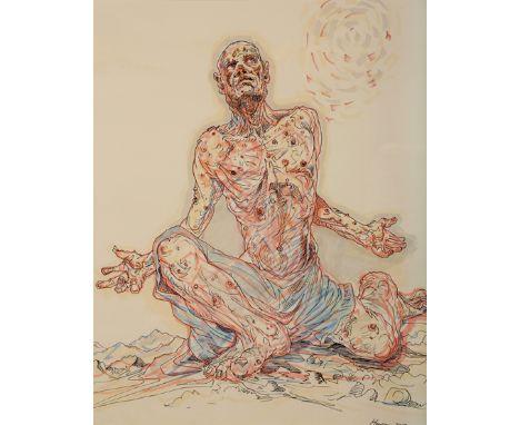 Peter Howson OBE (Scottish born 1958) ARR, Framed ink and watercolour, signed, dated 2013, ‘Thunderstruck’, 48cm x 39cm