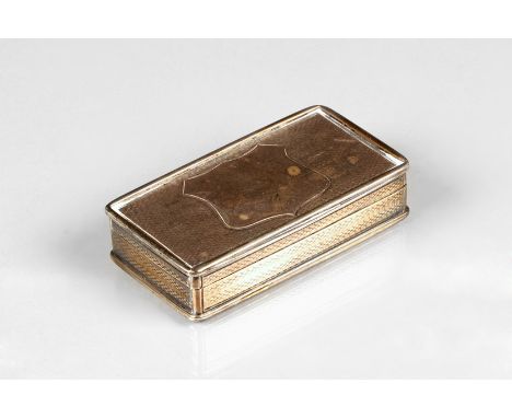 Early Victorian Silver snuff box, engine turned decoration assay marked Birmingham 1838. Silversmith Frances Clark