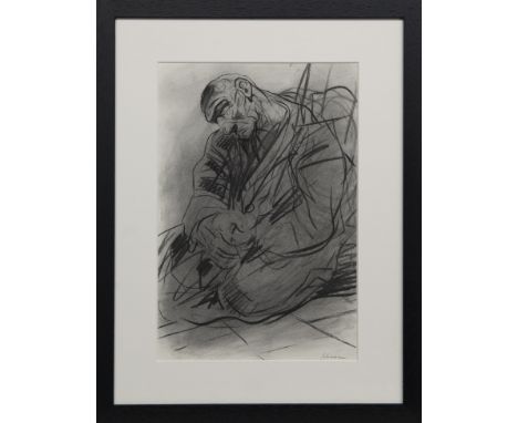 * PETER HOWSON OBE (SCOTTISH b. 1958), STUDY FOR "THE PENITENCE OF KING DAVID" NO. 4 charcoal on paper, signed, titled verso 