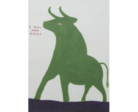 * DAVID SHRIGLEY, I WILL NOT FIGHT lithograph on 200g Munken Lynx paper image size 73cm x 54cm, sheet size 79cm x 59cm Unfram