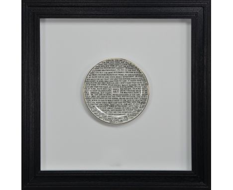 * GRAYSON PERRY RA (BRITISH b. 1960), 100% ART PLATE 2020 fine China plate, with artist's seal printed to base, produced for 