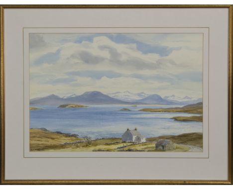 * ROBERT EGGINTON (BRITISH b. 1943), NEAR ACHILTIBUIE watercolour on paper, signed, titled label verso image size 36cm x 53cm