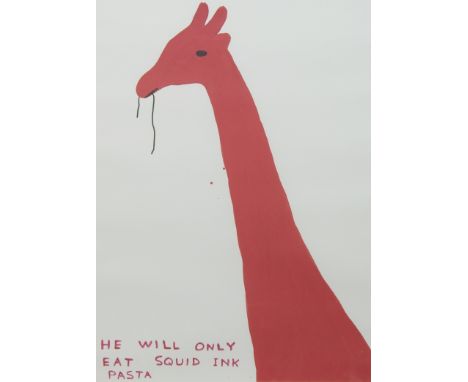 * DAVID SHRIGLEY, HE WILL ONLY EAT SQUID INK PASTA lithograph on 200g Munken Lynx paper image size 73cm x 54cm, sheet size 79