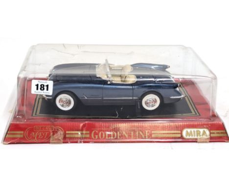 Mira, 'Golden Line Collections', '1954 Chevrolet Corvette - Blue' diecast model automobile, 1/18 scale, boxed. (1)