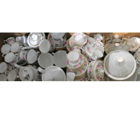 A Royal Worcester 'Royal Garden' pattern coffee/dinner service; a Royal Doulton 'Burgundy' pattern tea service;  a Royal Doul