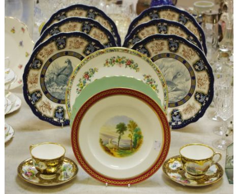 *** Please note amended description Daniels to Coalport ***  Copeland Spode Game bird plates, a pair of Coalport hand painted