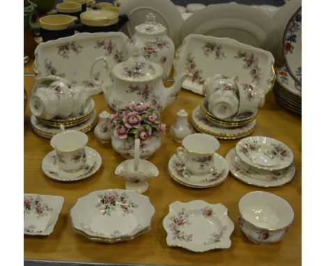 A Royal Albert Lavender Rose tea service including tea pot; Lavender Rose ornaments etc