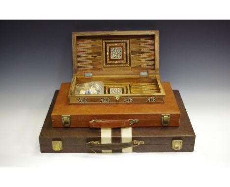 Games - backgammon cased and loose set, Rumi tiles, (3). 