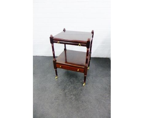 Mahogany two tier lamp / side table, 65 x 60cm 