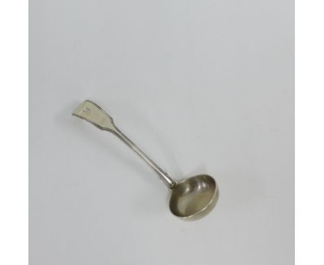 Victorian silver fiddle and thread pattern sauce ladle, makers mark for The Portland Company, London 1860, 15cm long 
