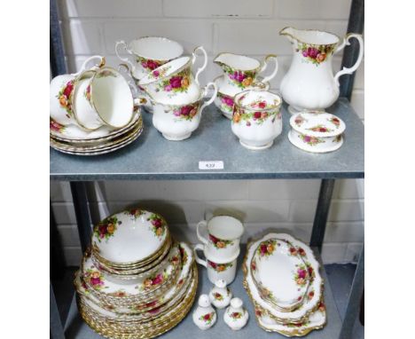 Quantity of Royal Albert 'Old Country Roses' table wares to include plates, bowls, cups, saucers, jugs, cruets etc., (a large