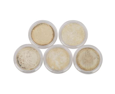   BRD Top 5 x 5 DM - Germanisches Museum, Schiller, Eichendorff, Markgraf von Baden,   Fichte, Erhaltung ss / ss+.    | BRD T