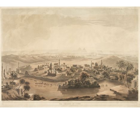 * Salt (Henry). The Pyramids at Cairo, London: William Miller, 1809, engraved hand-coloured aquatint plate by S. Rawle and D.
